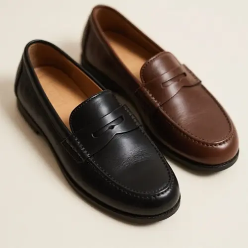 套腳皮革樂福鞋